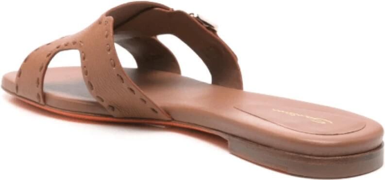 Santoni Bruin Leren Slip-On Sandalen met Gesp - Foto 2