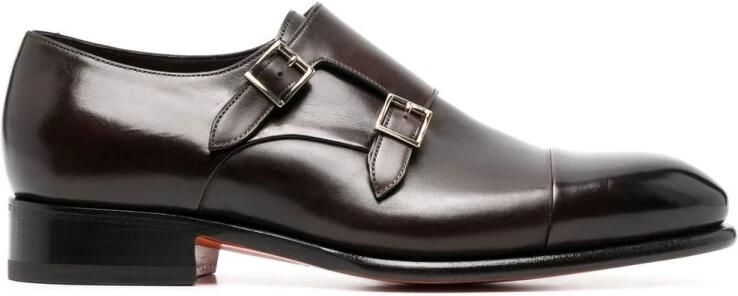 Santoni Bruine leren kalfsleren laarzen