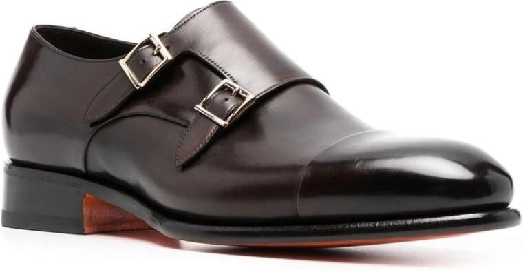 Santoni Bruine leren kalfsleren laarzen - Foto 2
