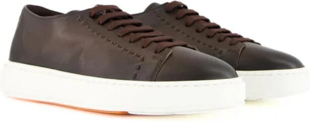 Santoni Bruine Leren Sneakers Clean Row - Foto 4