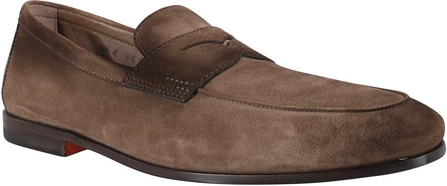 Santoni Bruine Suède Mocassin Schoen - Foto 2