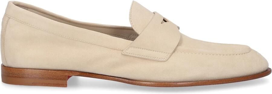 Santoni Beige Leather Tassel Loafers With Rubber Sole in beige