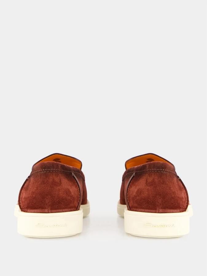 Santoni Burgundy Nubuck Loafers