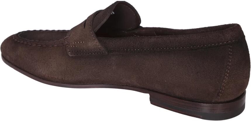 Santoni Bruine suède loafer met handstiksel - Foto 2