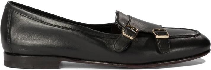 Santoni Zwarte Loafer Schoenen Elegant Ontwerp