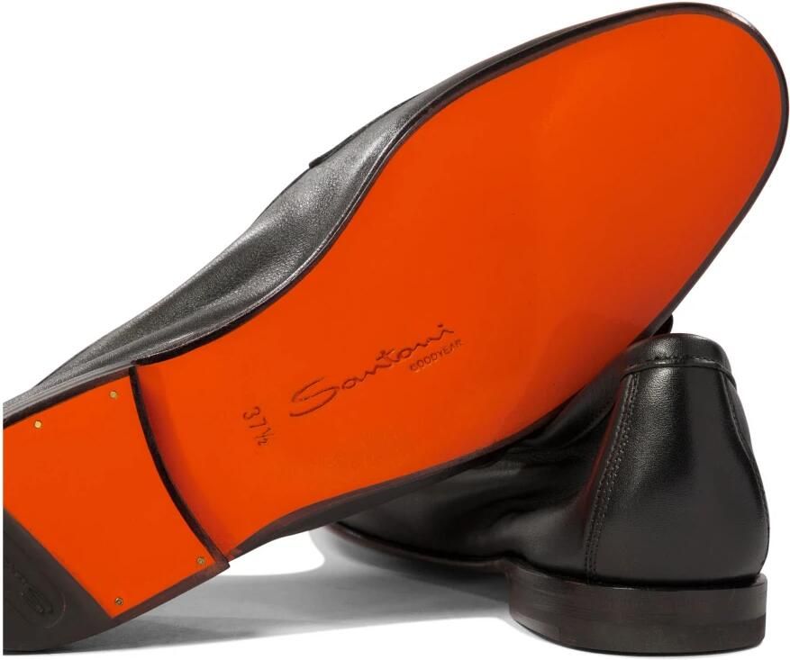 Santoni Zwarte Loafer Schoenen Elegant Ontwerp - Foto 2