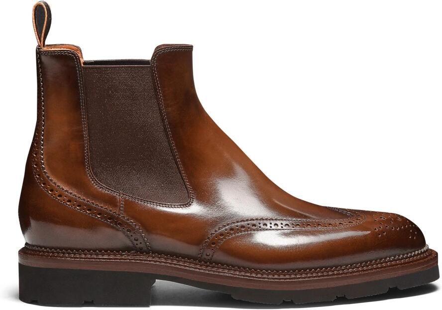 Santoni Chelsea Brogue Boot