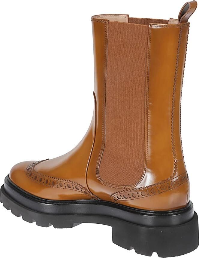 Santoni Bruine Leren Laarzen Brown Dames - Foto 2