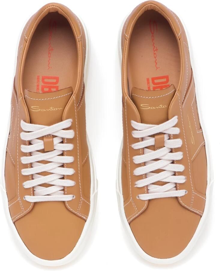 Santoni Leren sneaker voor heren Brown - Foto 2