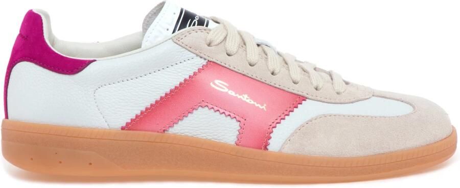 SANTONI Lage Sneakers Dames Dbs Olympi Suède Wit
