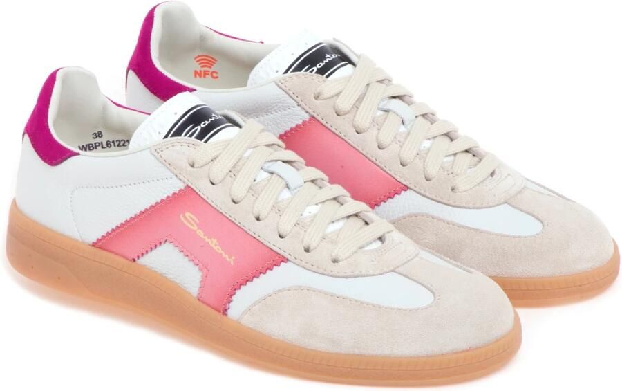 SANTONI Lage Sneakers Dames Dbs Olympi Suède Wit - Foto 4