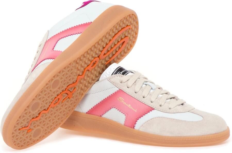 SANTONI Lage Sneakers Dames Dbs Olympi Suède Wit - Foto 3