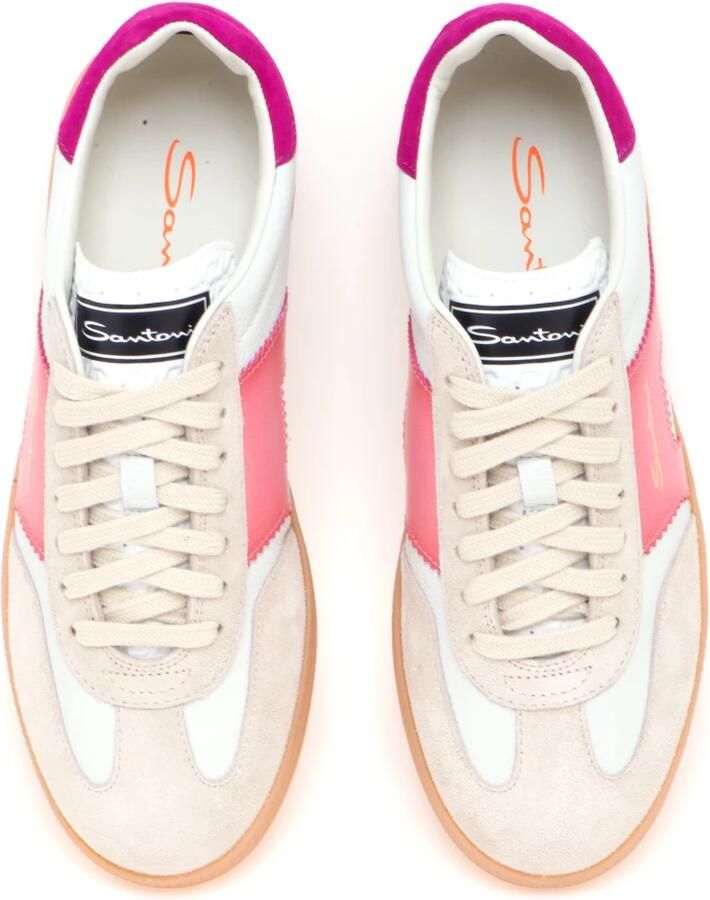 SANTONI Lage Sneakers Dames Dbs Olympi Suède Wit - Foto 2