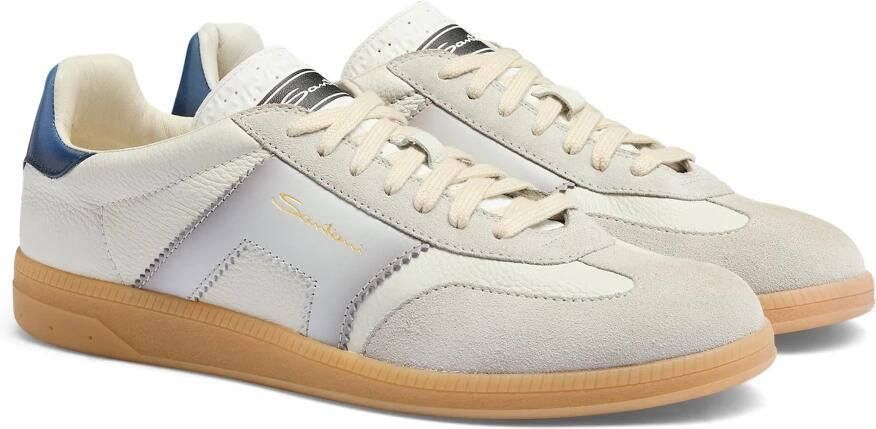SANTONI Lage Sneakers Heren Dbs Olympic Suède Wit