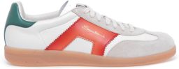Santoni Witte Leren Lage Top Sneakers Multicolor Heren