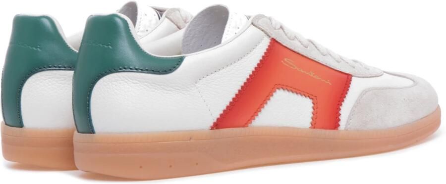 Santoni Witte Leren Lage Top Sneakers Multicolor Heren - Foto 5