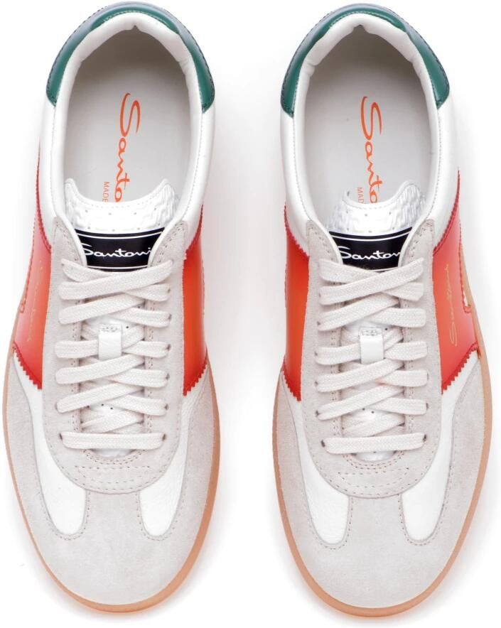 Santoni Witte Leren Lage Top Sneakers Multicolor Heren - Foto 2