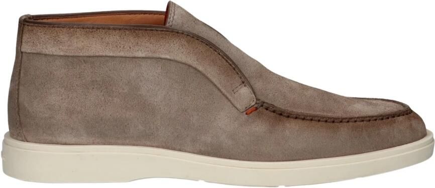 SANTONI Hoge Sneakers Heren Digits 9 5 Suède Beige
