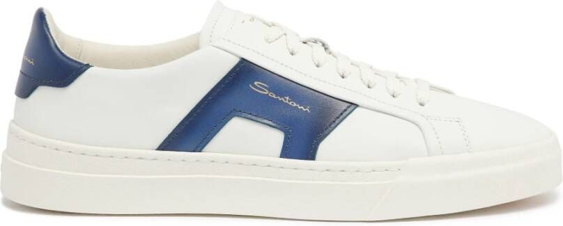 Santoni Dubbele Gesp Leren Sneakers Multicolor Dames