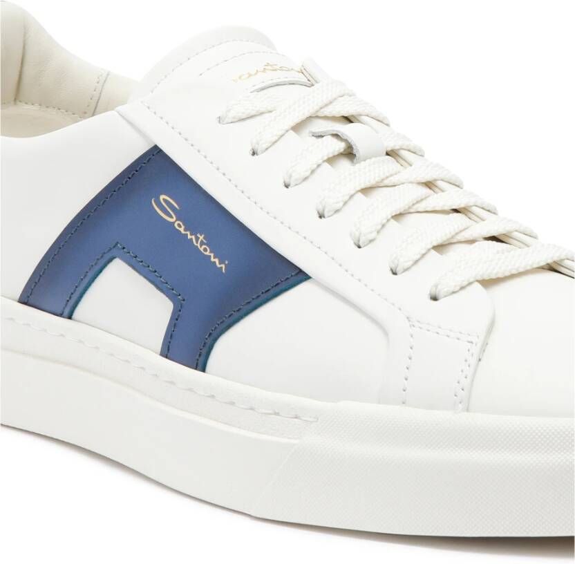 Santoni Dubbele Gesp Leren Sneakers Multicolor Dames