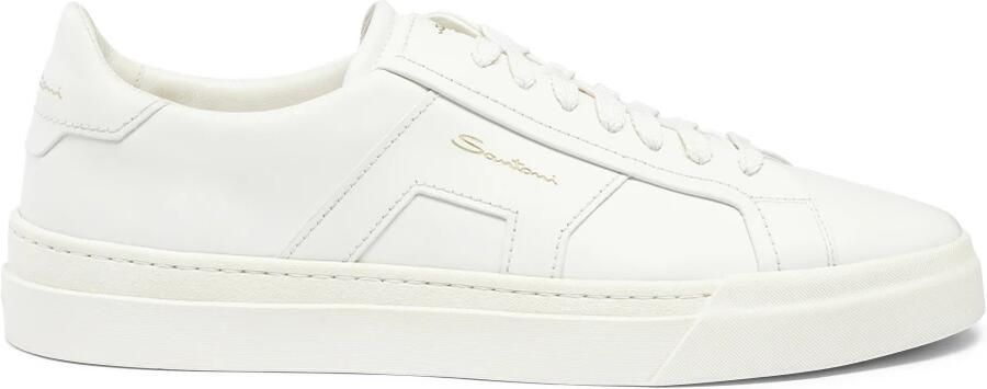 Santoni Sneakers met logo reliëf ronde neus en vetersluiting White Heren - Foto 6