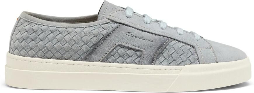 Santoni Gevlochten fluwelen sneakers - Foto 3