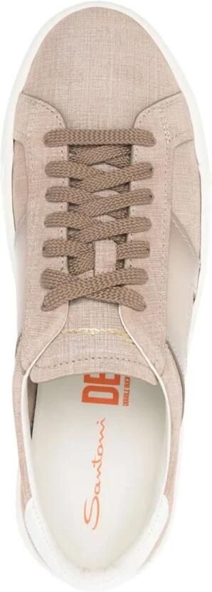 SANTONI Lage Sneakers Heren Dbs Sf1 Textiel Beige - Foto 4
