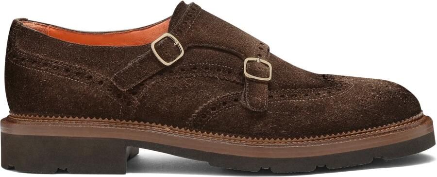 Santoni Double-Buckles Suede Monk Schoenen