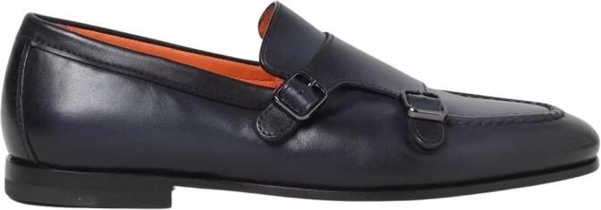 Santoni Double Monk Strap Leren Loafers