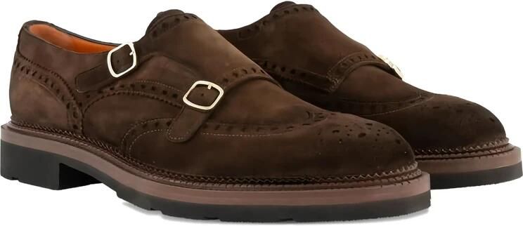 Santoni Dubbele gesp brogue schoen