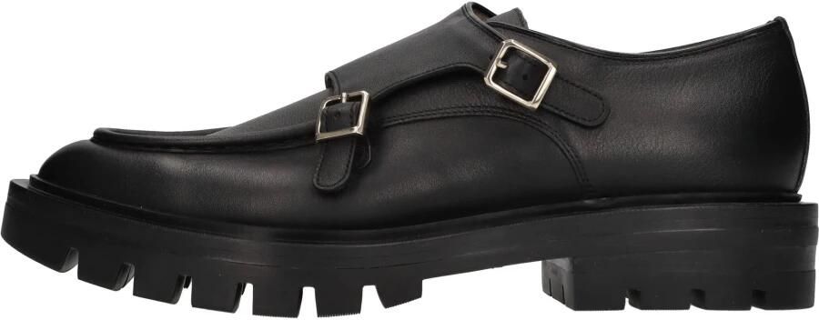 Santoni Dubbele gesp Leren Loafers
