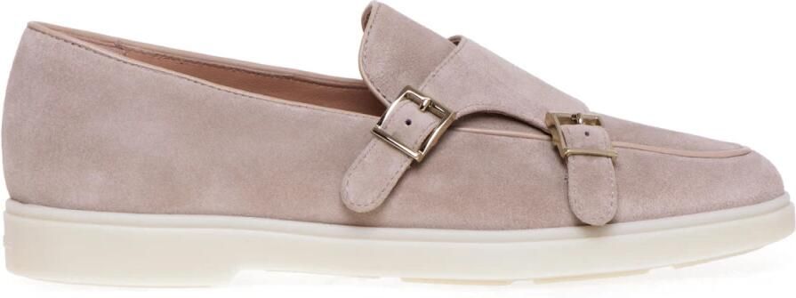 Santoni Dubbele gesp suède loafer