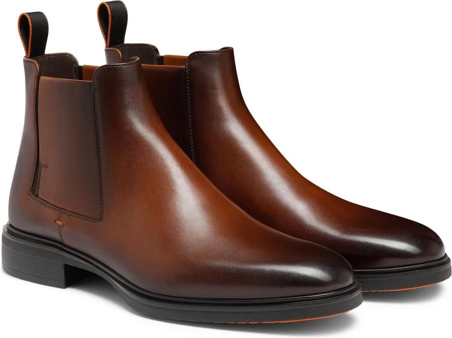 SANTONI Chelsea Boots Heren Led Chelsea Booty Leer Bruin - Foto 4