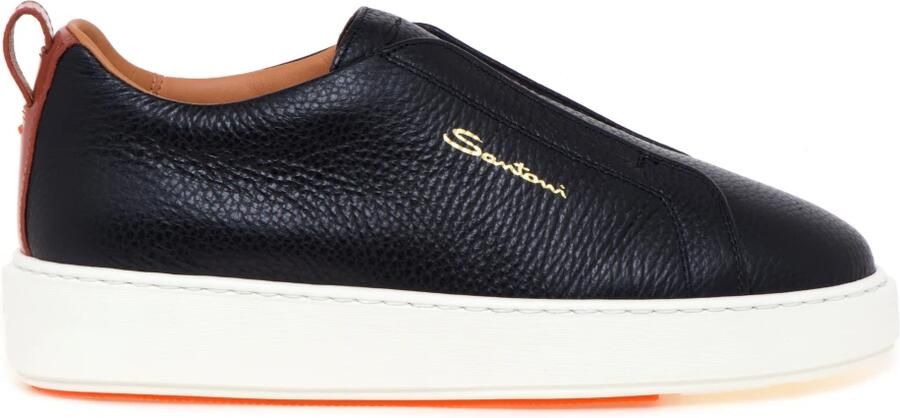 Santoni Elastische Band Leren Sneaker