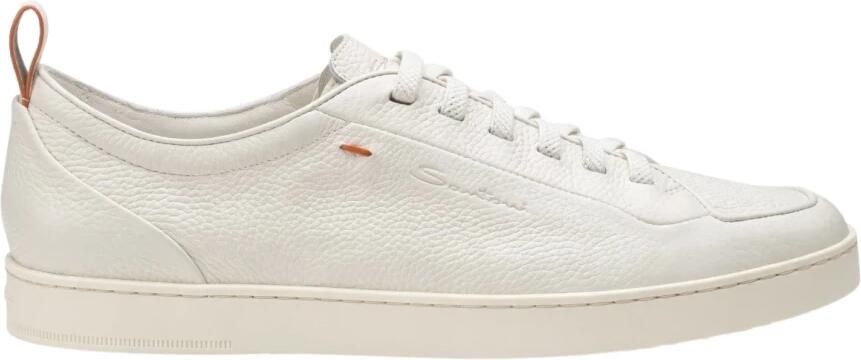 Santoni Leren Sneakers met Korrelstructuur oor Heren White