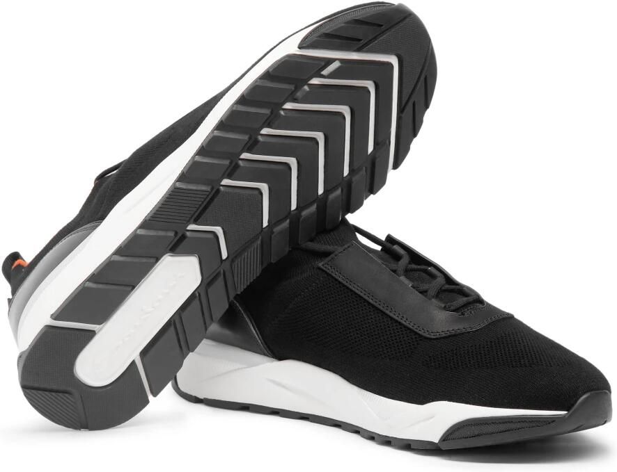Santoni Zwarte Stretch Stof Lage Top Sneakers Black Heren - Foto 3