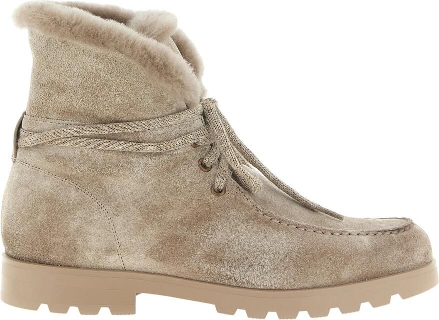 Santoni Fur-Trim Suede Desert Boot