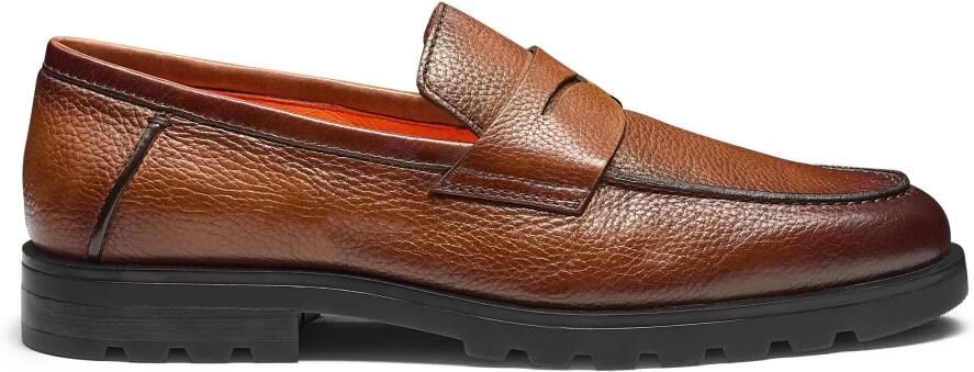 Santoni Gekreukt Leren Penny Loafer