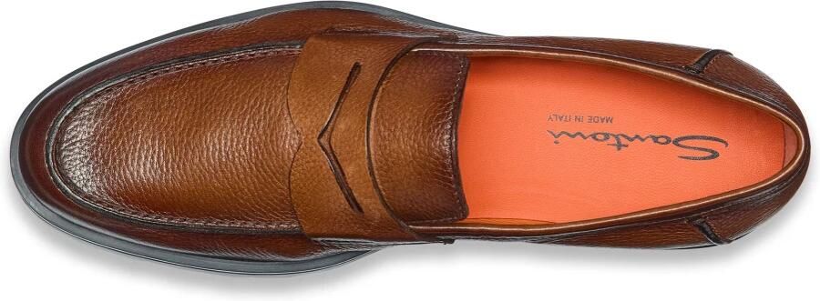 Santoni Gekreukt Leren Penny Loafer - Foto 5