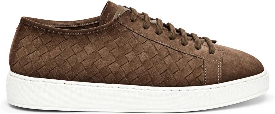 Santoni Geweefde Suède Sneaker