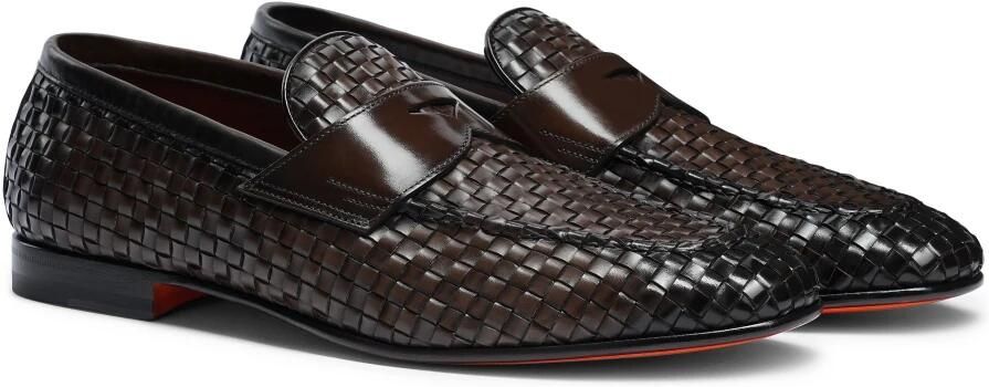 Santoni Geweven leren loafer