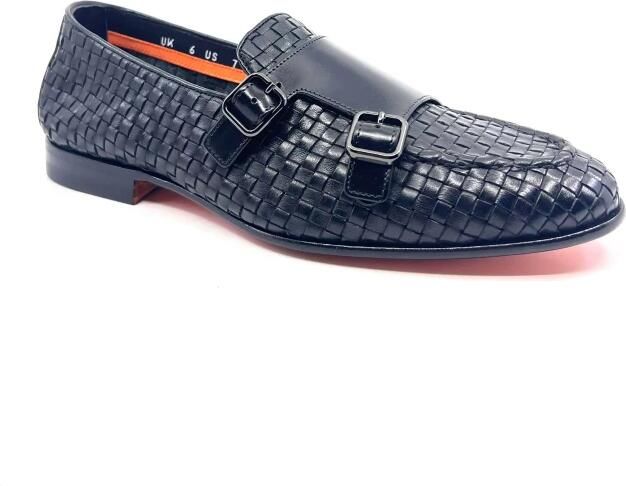 Santoni Geweven Leren Mocassin