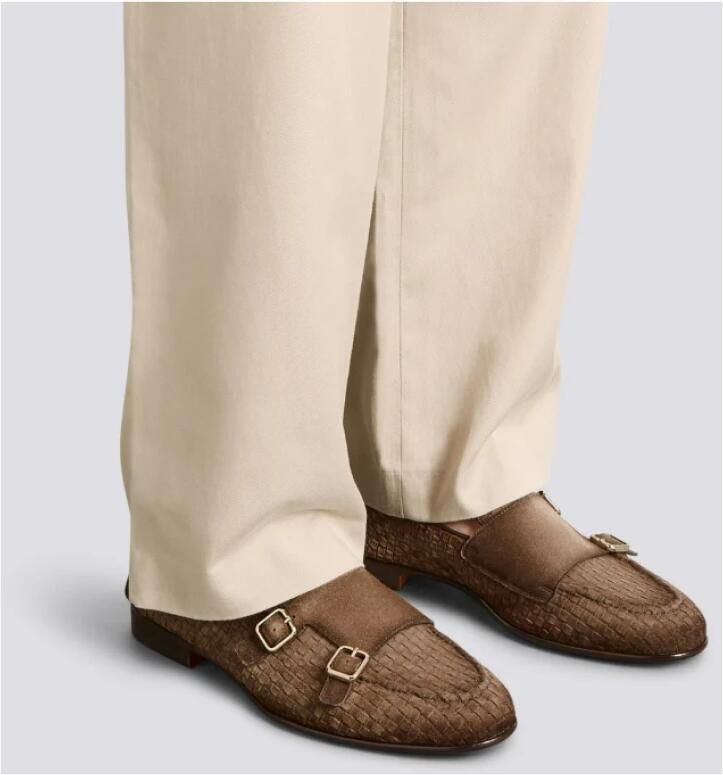 Santoni Geweven Loafers met Dubbele Gesp - Foto 2