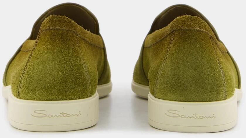 Santoni Groene Suède Loafers