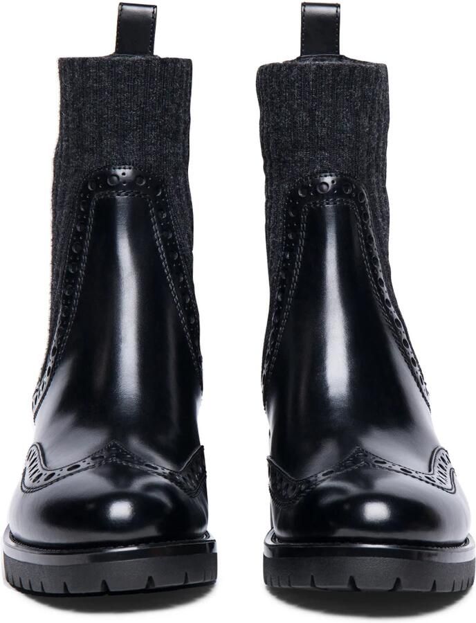 SANTONI Enkellaarsjes Dames 59557 Leer Zwart