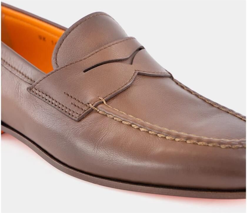 Santoni Handgepolijste leren pennyloafer