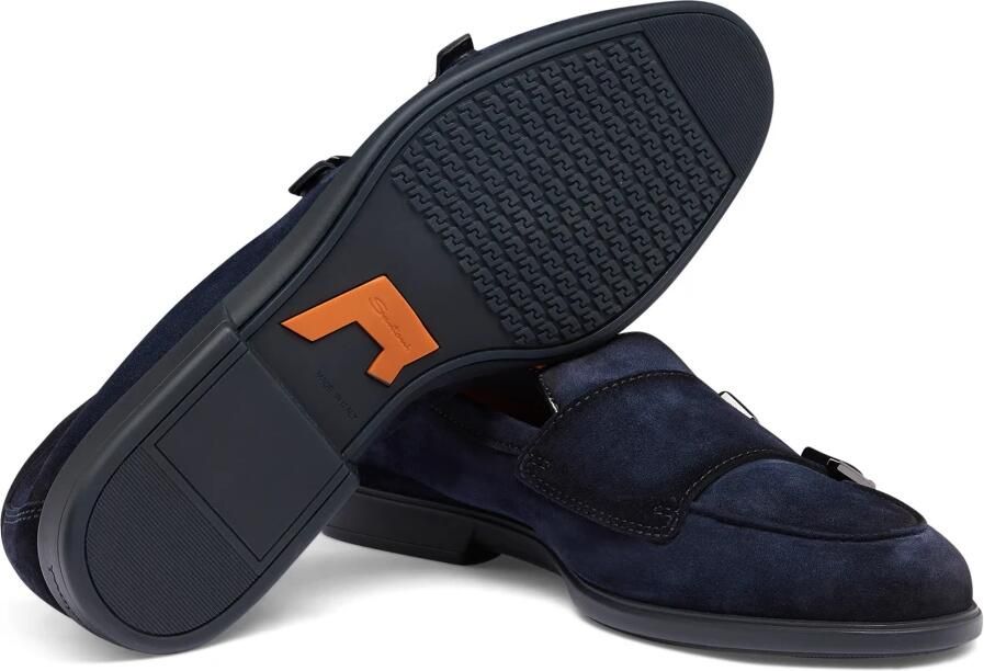 SANTONI Loafers Heren Pura Suède Blauw
