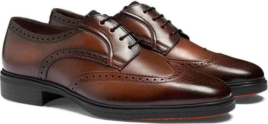 Santoni Heren leren Easy brogue veterschoen - Foto 3