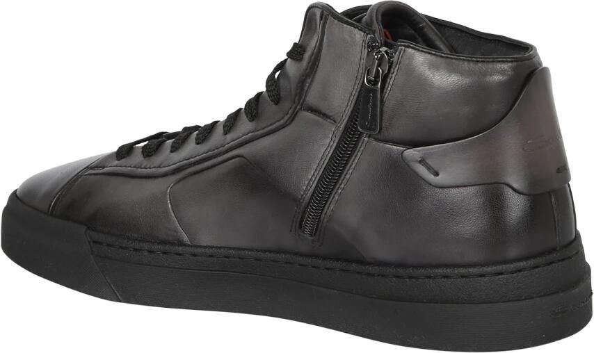Santoni Hoge leren sneakers Zwart Heren