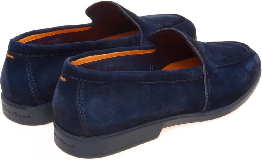 Santoni Blauwe Suède Loafers - Foto 6